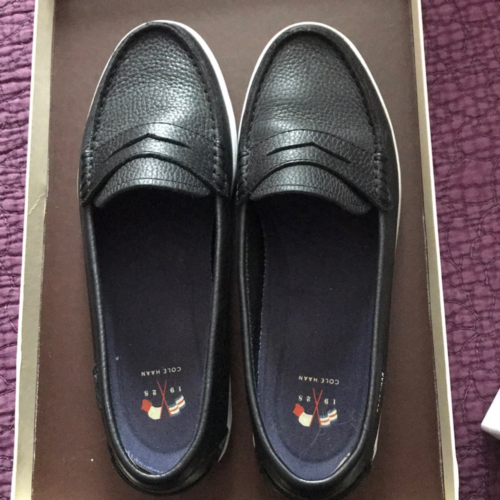 Cole Haan black leather  loafers size 8